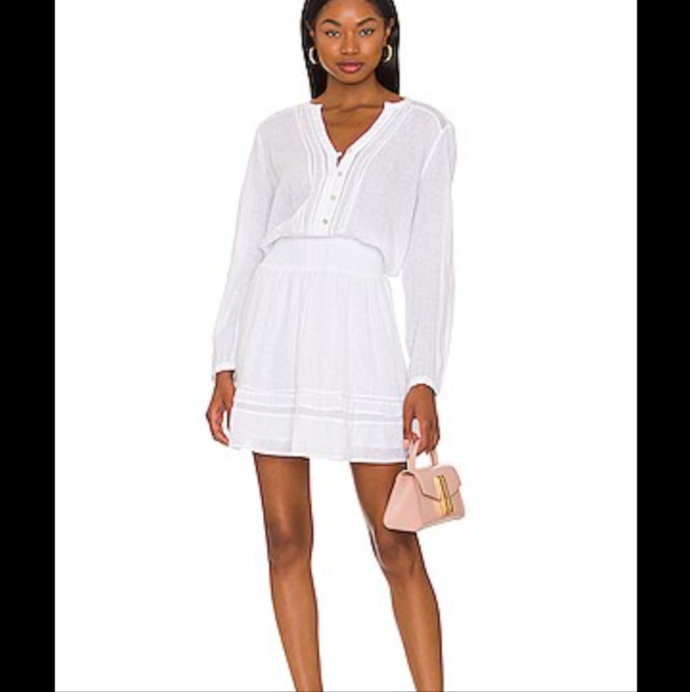 Rails Jasmine Linen Mini Dress White Lace Detail